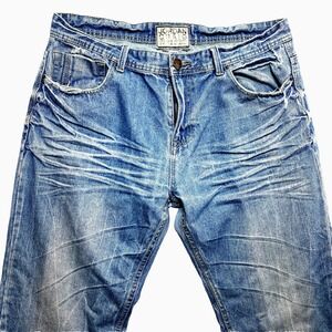 Jordan Craig Jeans Mens 38 Long Blue Denim Medium Washed Distressed